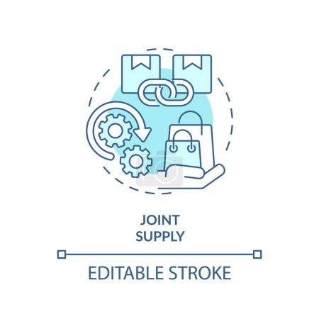 Joint supply soft blue concept icon. Production of one good results in production of another. Round shape line illustration. Abstract idea. Graphic design. Easy to use in brochure marketing