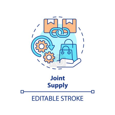 Joint supply multi color concept icon. Production of one good results in production of another. Round shape line illustration. Abstract idea. Graphic design. Easy to use in brochure marketing