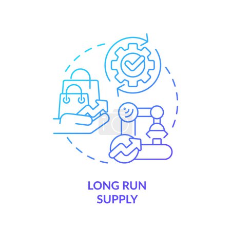 Long-run supply blue gradient concept icon. Increasing cost industry. Round shape line illustration. Abstract idea. Graphic design. Easy to use in brochure marketing