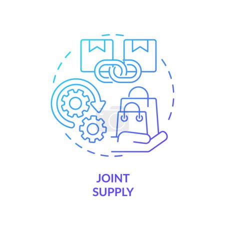Joint supply blue gradient concept icon. Production of one good results in production of another. Round shape line illustration. Abstract idea. Graphic design. Easy to use in brochure marketing