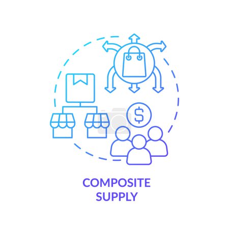 Composite supply blue gradient concept icon. Composite supply product for various uses. Round shape line illustration. Abstract idea. Graphic design. Easy to use in brochure marketing