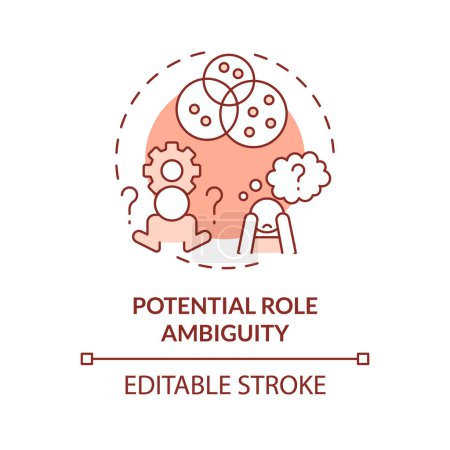 Potential role ambiguity red concept icon. Insufficient information to complete tasks. Round shape line illustration. Abstract idea. Graphic design. Easy to use in promotional material