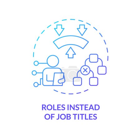 Illustration for Assuming multiple roles blue gradient concept icon. Roles associated with purpose, domain. Round shape line illustration. Abstract idea. Graphic design. Easy to use in promotional material - Royalty Free Image