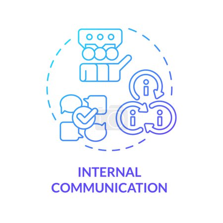 Internal communication blue gradient concept icon. Clearer, more efficient exchanges of information. Round shape line illustration. Abstract idea. Graphic design. Easy to use in promotional material
