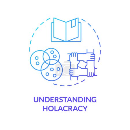 Understanding holacracy blue gradient concept icon. Information analysis on decentralized management. Round shape line illustration. Abstract idea. Graphic design. Easy to use in promotional material