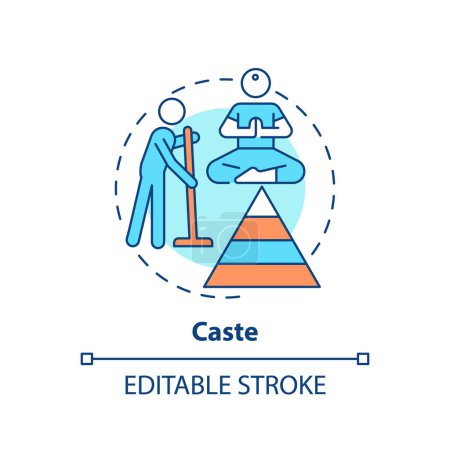Caste system multi color concept icon. Social stratification. Traditional social order. Societal hierarchy. Round shape line illustration. Abstract idea. Graphic design. Easy to use in article