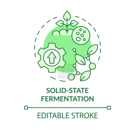 Solid-state fermentation green concept icon. Agricultural conditions, cultivation plant. Round shape line illustration. Abstract idea. Graphic design. Easy to use in article, blog post