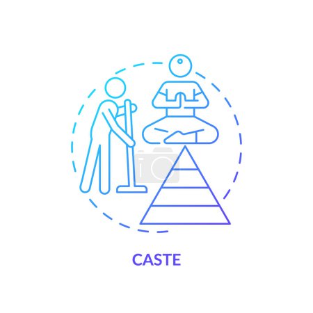 Caste system blue gradient concept icon. Social stratification. Traditional social order. Societal hierarchy. Round shape line illustration. Abstract idea. Graphic design. Easy to use in article