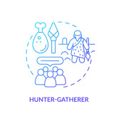 Hunter gatherer blue gradient concept icon. Type of society. Nomadic lifestyle. Social group. Tribal community. Round shape line illustration. Abstract idea. Graphic design. Easy to use in article mug #707413978