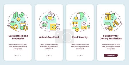 Precision fermentation advantages onboarding mobile app screen. Walkthrough 4 steps editable graphic instructions with linear concepts. UI, UX, GUI template. Myriad Pro-Bold, Regular fonts used