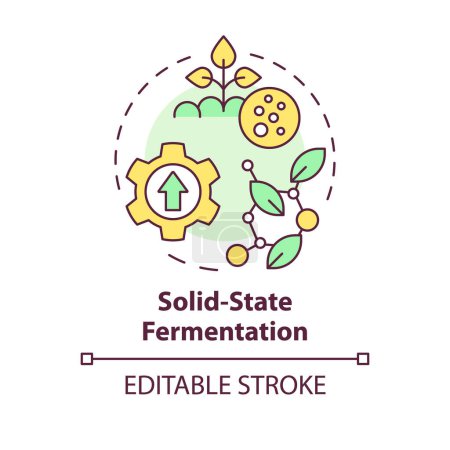Solid-state fermentation multi color concept icon. Agricultural conditions, cultivation plant. Round shape line illustration. Abstract idea. Graphic design. Easy to use in article, blog post