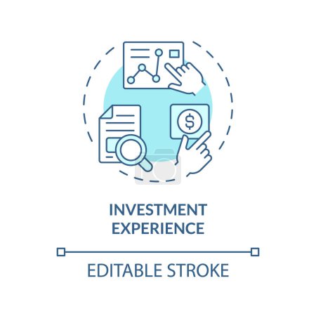 Illustration for Investment experience soft blue concept icon. Passive investment options. P2P lending advantages for investors. Round shape line illustration. Abstract idea. Graphic design. Easy to use in marketing - Royalty Free Image