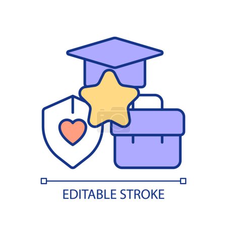 Elite welfare RGB color icon. Prestigious education, healthcare. Access to premium services. High standard of living. Isolated vector illustration. Simple filled line drawing. Editable stroke