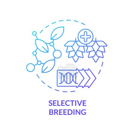 Selective breeding blue gradient concept icon. Seed modification, artificial selection. Round shape line illustration. Abstract idea. Graphic design. Easy to use in article, blog post