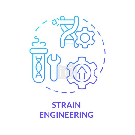Strain engineering blue gradient concept icon. Hybrid agriculture. Seed modification, bioengineering. Round shape line illustration. Abstract idea. Graphic design. Easy to use in article, blog post