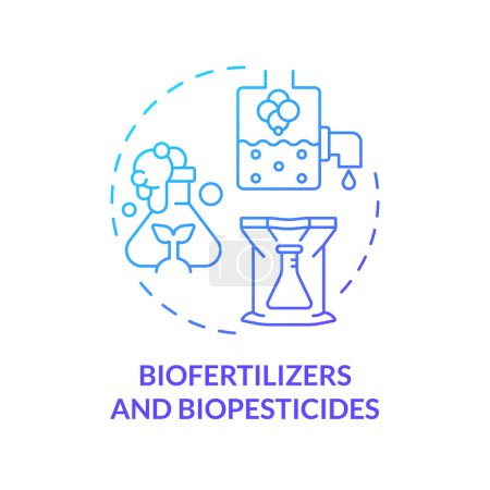Biofertilizers and biopesticides blue gradient concept icon. Agriculture cultivation conditions. Crop improvement. Round shape line illustration. Abstract idea. Graphic design. Easy to use in article