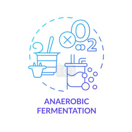 Anaerobic fermentation blue gradient concept icon. Cultivation technology, metabolic processes. Round shape line illustration. Abstract idea. Graphic design. Easy to use in article, blog post