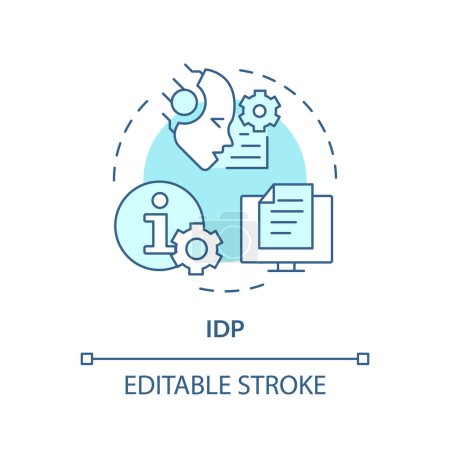 IDP ai soft blue concept icon. Intelligent document processing. Data management. Round shape line illustration. Abstract idea. Graphic design. Easy to use in infographic, presentation