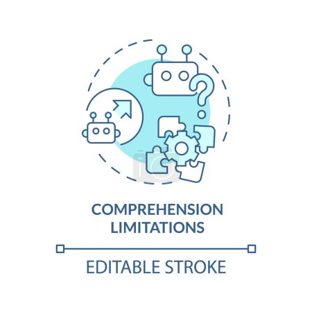 Comprehension limitations soft blue concept icon. Human language interpretation. Round shape line illustration. Abstract idea. Graphic design. Easy to use in infographic, presentation