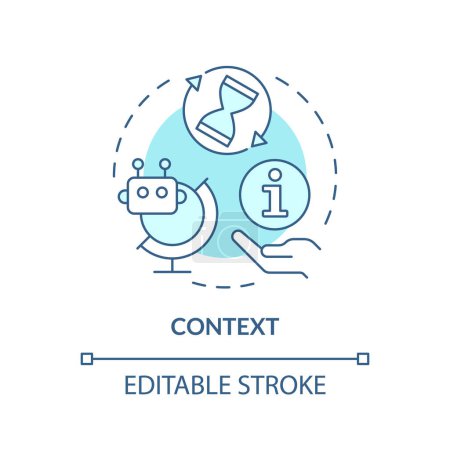 Context soft blue concept icon. Key element of prompt. Background and specific information. Asking chatbot. Round shape line illustration. Abstract idea. Graphic design. Easy to use in article