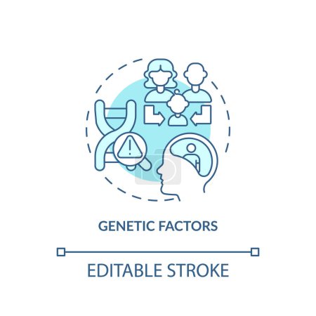 Genetic factors soft blue concept icon. Prenatal period, childbirth. Round shape line illustration. Abstract idea. Graphic design. Easy to use in infographic, presentation, brochure, booklet