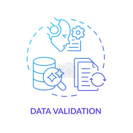 Data validation blue gradient concept icon. Information processing, digital workflow. Round shape line illustration. Abstract idea. Graphic design. Easy to use in infographic, presentation