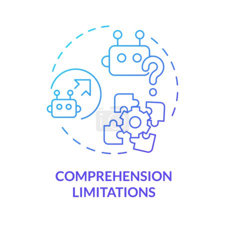 Illustration for Comprehension limitations blue gradient concept icon. Human language interpretation. Round shape line illustration. Abstract idea. Graphic design. Easy to use in infographic, presentation - Royalty Free Image