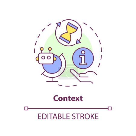 Context multi color concept icon. Key element of prompt. Background and specific information. Asking chatbot. Round shape line illustration. Abstract idea. Graphic design. Easy to use in article