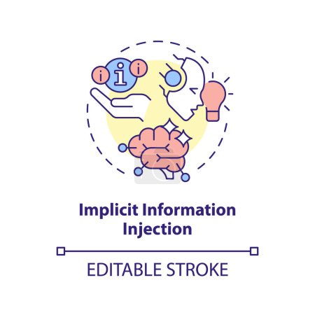 Illustration for Implicit information injection multi color concept icon. Prompt engineering technique. Make suggestion. Round shape line illustration. Abstract idea. Graphic design. Easy to use in article - Royalty Free Image