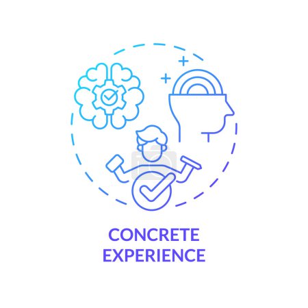 Concrete experience blue gradient concept icon. Kolbs learning strategy. Involvement in new experience. Round shape line illustration. Abstract idea. Graphic design. Easy to use in presentation