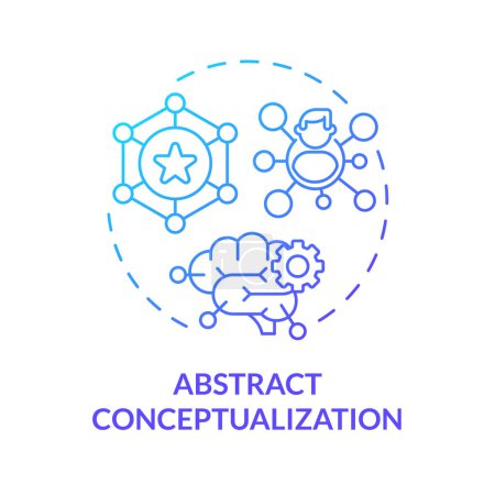 Abstract conceptualization blue gradient concept icon. Synthesizing reflections into ideas, theories. Round shape line illustration. Abstract idea. Graphic design. Easy to use in presentation