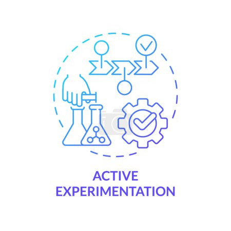 Active experimentation blue gradient concept icon. Kolb experiential learning model. Applying new ideas. Round shape line illustration. Abstract idea. Graphic design. Easy to use in presentation