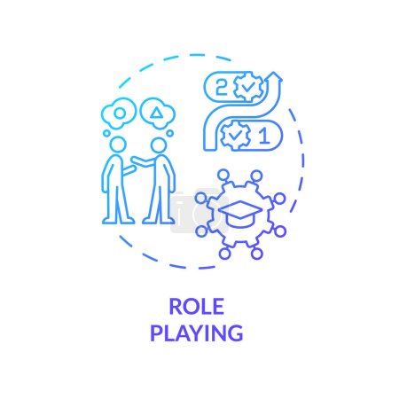 Role playing blue gradient concept icon. Understand different perspectives, practice skills. Round shape line illustration. Abstract idea. Graphic design. Easy to use in presentation