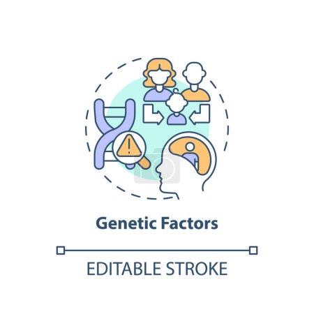 Genetic factors multi color concept icon. Prenatal period, childbirth. Round shape line illustration. Abstract idea. Graphic design. Easy to use in infographic, presentation, brochure, booklet