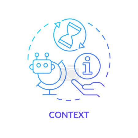 Context blue gradient concept icon. Key element of prompt. Background and specific information. Asking chatbot. Round shape line illustration. Abstract idea. Graphic design. Easy to use in article