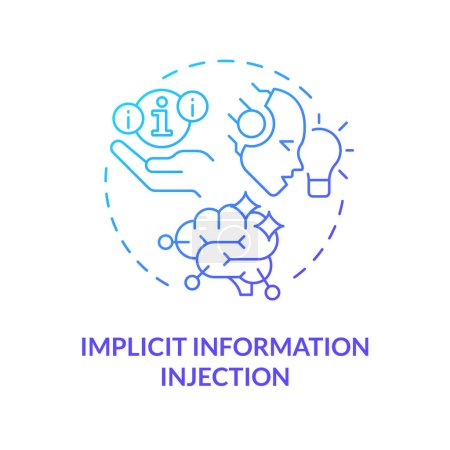 Implicit information injection blue gradient concept icon. Prompt engineering technique. Make suggestion. Round shape line illustration. Abstract idea. Graphic design. Easy to use in article