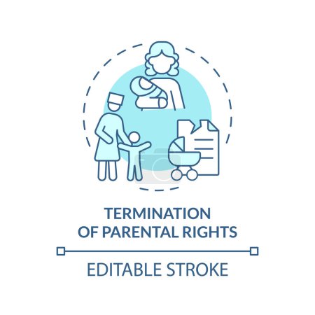 Parental rights termination soft blue concept icon. Ending of child custody. Legal document. Kid protection. Round shape line illustration. Abstract idea. Graphic design. Easy to use