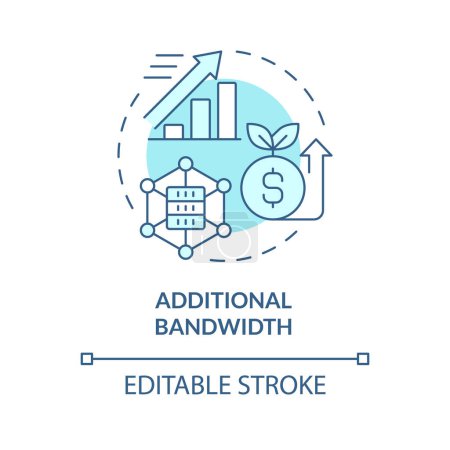 Internet bandwidth soft blue concept icon. System administration, process improvement. Performance monitoring. Round shape line illustration. Abstract idea. Graphic design. Easy to use