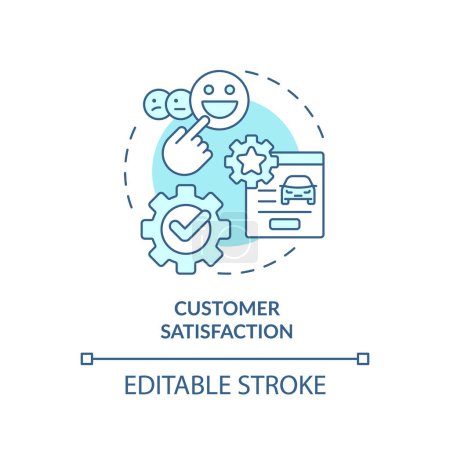 Customer satisfaction soft blue concept icon. Transportation services, quality assurance. Round shape line illustration. Abstract idea. Graphic design. Easy to use in infographic, presentation