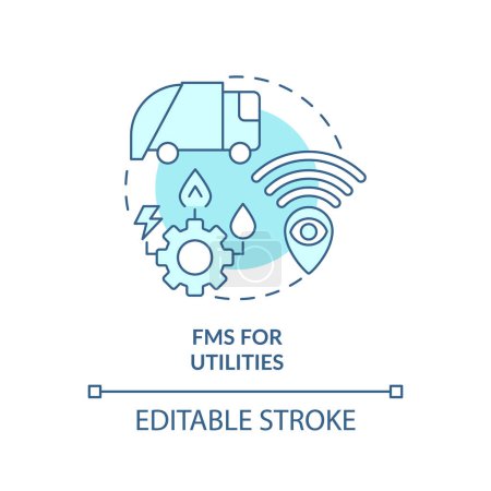 FMS for utilities soft blue concept icon. Public transportation, city infrastructure. Round shape line illustration. Abstract idea. Graphic design. Easy to use in infographic, presentation