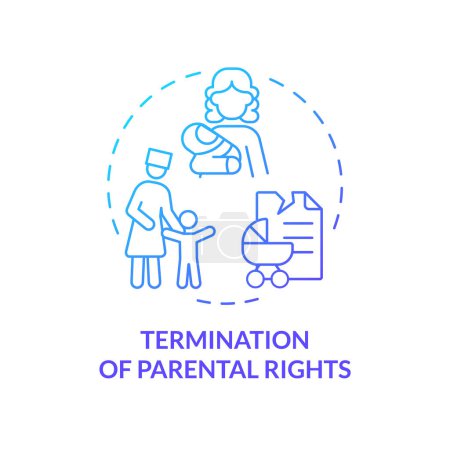Parental rights termination blue gradient concept icon. Ending of child custody. Legal document. Kid protection. Round shape line illustration. Abstract idea. Graphic design. Easy to use