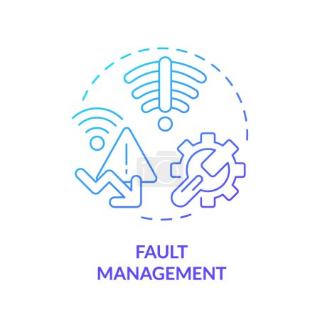 Fault management blue gradient concept icon. Log analyzing, vulnerability assessment. Server administration maintenance. Round shape line illustration. Abstract idea. Graphic design. Easy to use