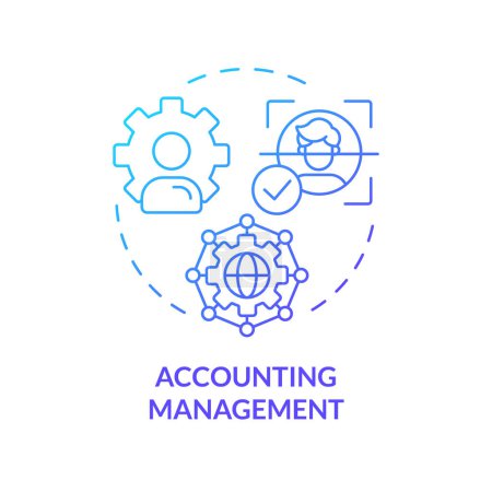Accounting management blue gradient concept icon. Digital tracking, log analyzing. Network protocol regulation. Round shape line illustration. Abstract idea. Graphic design. Easy to use