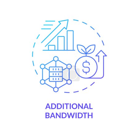 Internet bandwidth blue gradient concept icon. System administration, process improvement. Performance monitoring. Round shape line illustration. Abstract idea. Graphic design. Easy to use