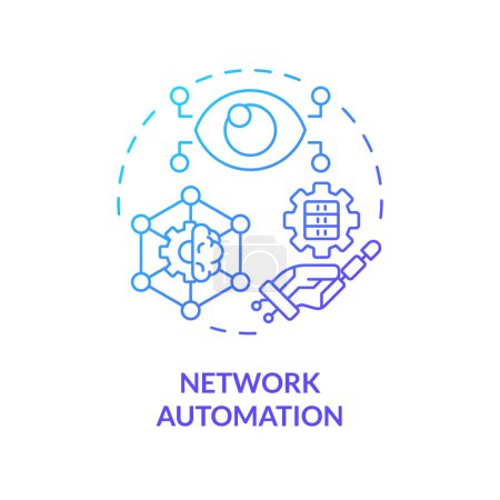 Network automation blue gradient concept icon. Artificial intelligence task management. System server administration. Round shape line illustration. Abstract idea. Graphic design. Easy to use