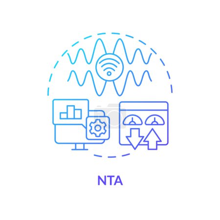 Network traffic analysis blue gradient concept icon. Web protocol, data collecting. Intrusion vulnerability detection. Round shape line illustration. Abstract idea. Graphic design. Easy to use