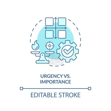 Urgency vs importance soft blue concept icon. Task management. Round shape line illustration. Abstract idea. Graphic design. Easy to use in infographic, promotional material, article, blog post