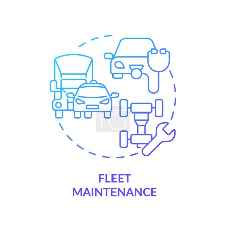 Fleet maintenance blue gradient concept icon. Vehicle management, inventory control. Round shape line illustration. Abstract idea. Graphic design. Easy to use in infographic, presentation