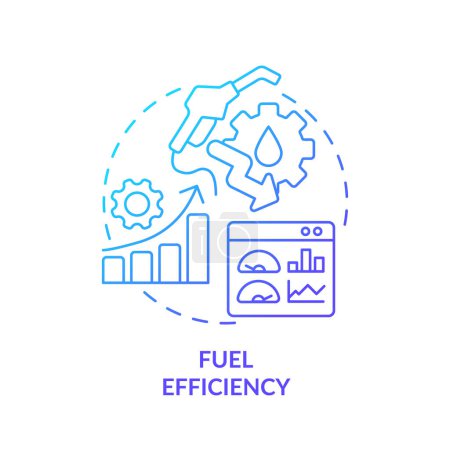 Fuel efficiency blue gradient concept icon. Fleet management. Business profitability. Round shape line illustration. Abstract idea. Graphic design. Easy to use in infographic, presentation