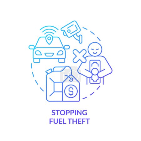 Fuel theft stopping blue gradient concept icon. Vehicle monitoring, financial loss. Round shape line illustration. Abstract idea. Graphic design. Easy to use in infographic, presentation